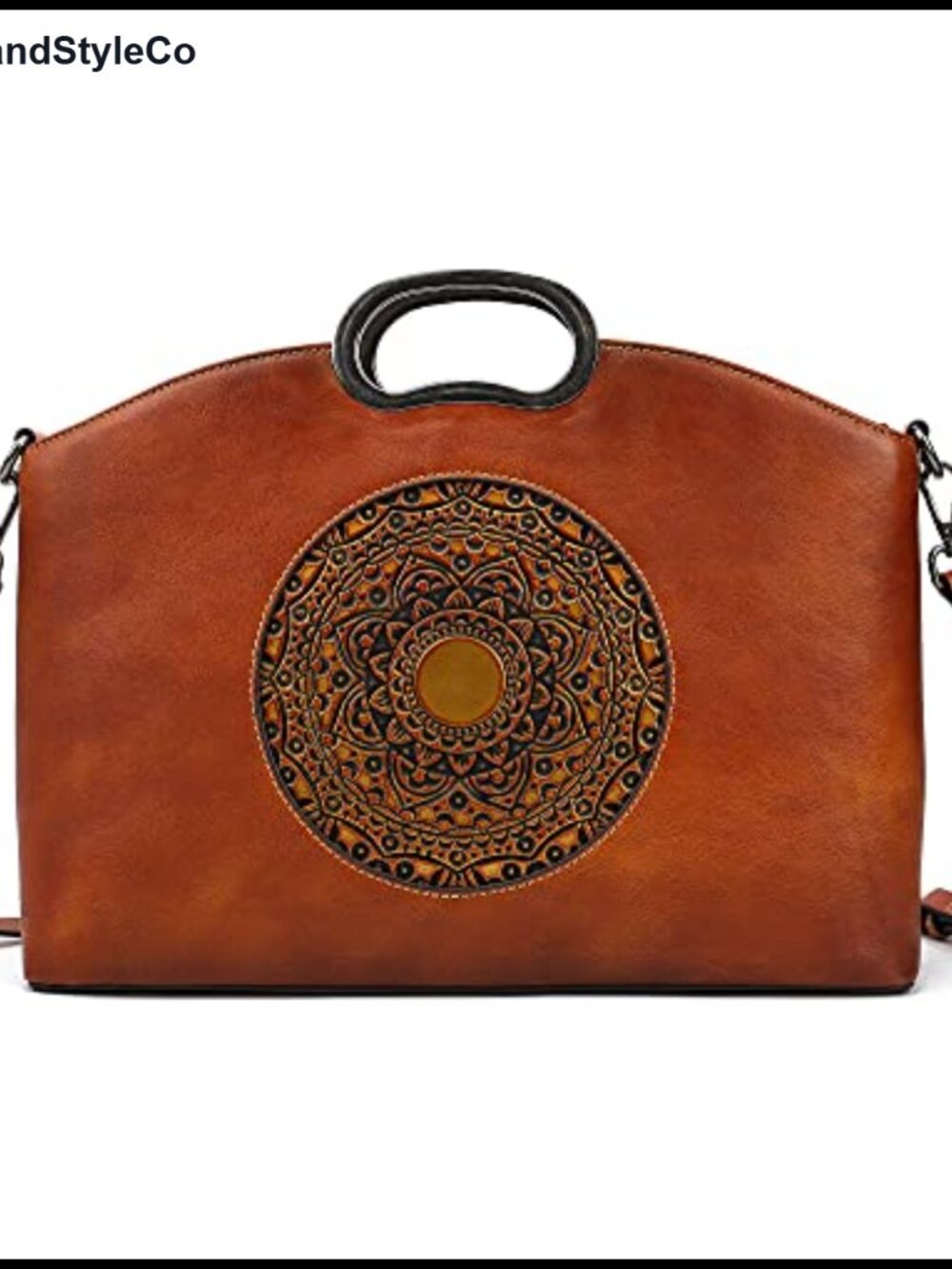 Genuine Leather Satchel Handbag for Women Embossed Crossbody Shoulder Bag